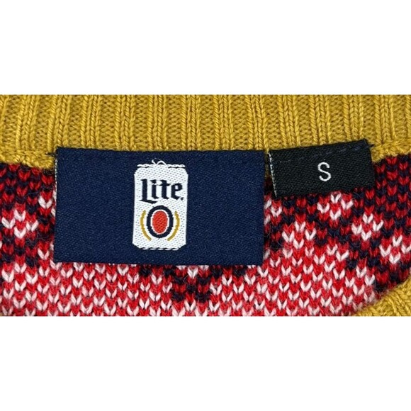 Miller Lite Ugly Christmas Sweater Men's Small Snow Globe Holiday Beer All Over - Picture 4 of 7